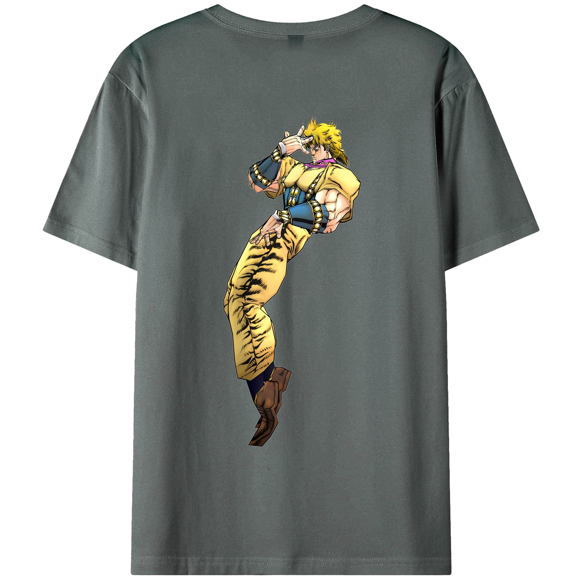 （画像用） ジョジョの奇妙な冒険 ディオ?ブランドー JoJo's Bizarre Adventure Dio Brando 綿100％ メンズ半袖Tシャツ（バックプリント） 通気性
